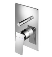 Hotbath Bro thermostatische douchekraan met omstelling 14x20cm, geborsteld nikkel Hotbath Bro thermostatische douchekraan met omstelling 14x20cm, geborsteld nikkel