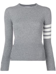 Thom Browne pull en cachemire à détail 4 bandes - Gris