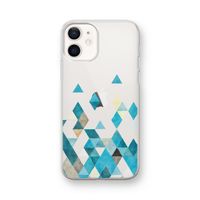 Gekleurde driehoekjes blauw: iPhone 12 mini Transparant Hoesje