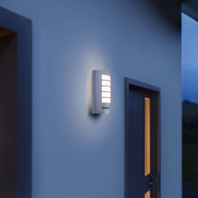 Steinel AUSSENLEUCHTE L 12 S SI 657918 Buitenlamp met bewegingsmelder (wand) LED E27 60 W Zilver