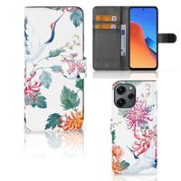 Xiaomi Redmi 12 | Telefoonhoesje | Met pasjeshouder | Bird Flowers