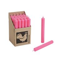 Hahn Dinerkaarsen - Roze - 25x stuks - 18 cm - sfeer kaarsen - 7 branduren