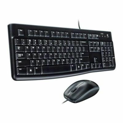 Toetsenbord en muis Logitech Desktop MK120 USB Zwart Italiaans