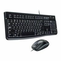 Toetsenbord en muis Logitech Desktop MK120 USB Zwart Italiaans