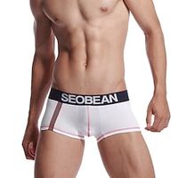 Voor heren 1 PC Boxer Slip Onderbroeken Afdrukken Spandex Polyester / Katoen Mix Wasbaar Comfortabel Brief Lage taille Zwart Wit Lightinthebox