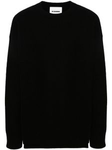 Jil Sander pull en laine à fentes latérales - Noir