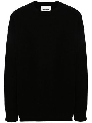 Jil Sander pull en laine à fentes latérales - Noir
