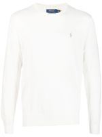 Polo Ralph Lauren embroidered-logo cotton-cashmere blend jumper - Blanc