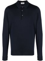 John Smedley polo Cotswold en laine mérinos - Bleu