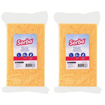 Sorbo viscose sponzen - 6x - schoonmaaksponzen - 16 cm - huishoudelijke producten - streeploos resul