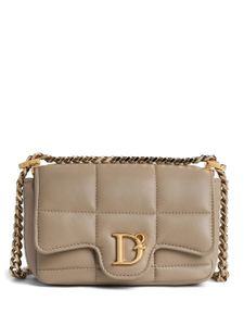 DSQUARED2 logo-plaque quilted leather bag - Tons neutres