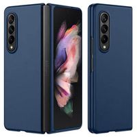 Samsung Galaxy Z Fold4 Geruberiseerd Kunststof Hoesje - Blauw