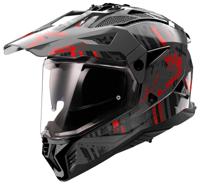 LS2 endurohelm "mx702 pioneer ii crazy". helmet mx702 pion.ii crazy m bl./red