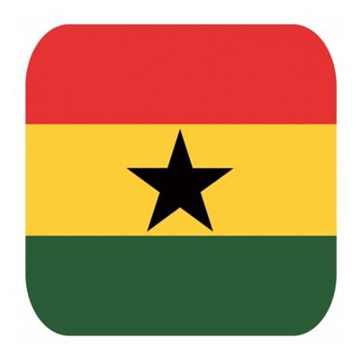 Bierviltjes Ghana - 15x stuks - Afrika - landen thema - vierkant - 9 x 9 cm