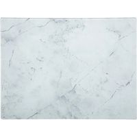 Snijplank rechthoek wit met marmer print 40 x 30 cm van glas - thumbnail