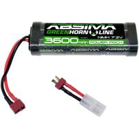 Absima NiMH accupack 7.2 V 3600 mAh Aantal cellen: 6 Hardcase T-bussen, Tamiya-bus