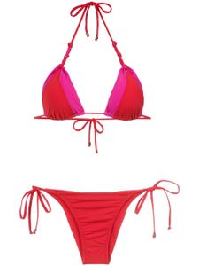 Amir Slama panelled triangle bikini set - Rouge