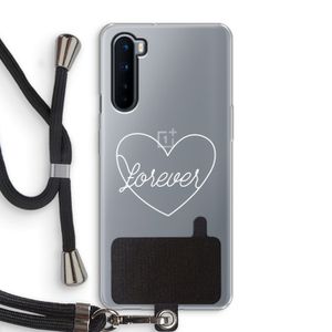 Forever heart pastel: OnePlus Nord Transparant Hoesje met koord