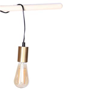 Fitting Goud - metaal - E27 - IP20 - 3M - hanglamp - 6 x 4.2 cm - inclusief LED Retro lamp