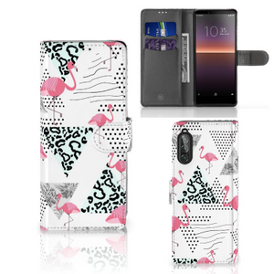 Sony Xperia 10 II Telefoonhoesje met Pasjes Flamingo Triangle