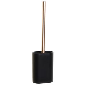 Silicone hygiene wc/toiletborstel - 40 cm - met houder - zwart - Toilet/badkameraccessoires