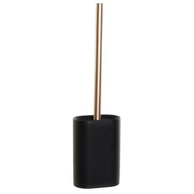 Silicone hygiene wc/toiletborstel - 40 cm - met houder - zwart - Toilet/badkameraccessoires