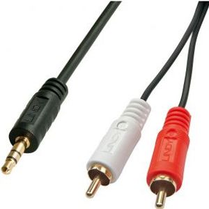 Lindy 35680 1m 3.5mm 2 x RCA Zwart audio kabel