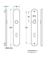 Schildpaar afgerond LS rvs mat PC90