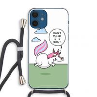 Unicorn: iPhone 12 mini Transparant Hoesje met koord