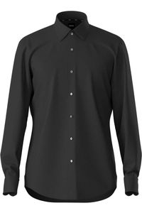 BOSS Slim Fit Overhemd donkergrijs, Effen