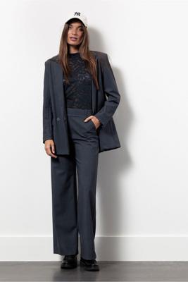 Lexie bnd pinstripe trousers - antraciet/dark blue - 13386