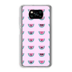 Smiley watermeloenprint: Xiaomi Poco X3 NFC Transparant Hoesje