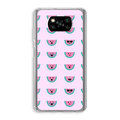 Smiley watermeloenprint: Xiaomi Poco X3 NFC Transparant Hoesje