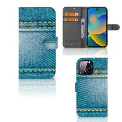 iPhone 14 Pro Max | Wallet Case | met Pasjes | Jeans