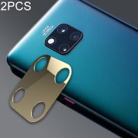 2 stuks 10D volledige dekking mobiele telefoon metalen Achteruitrij camera lens bescherming ring cover voor Huawei mate 20 Pro (goud)