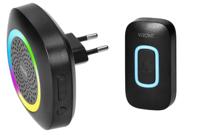 Virone Draadloze deurbel set 300m zwart plug-in +RGB - 8415501