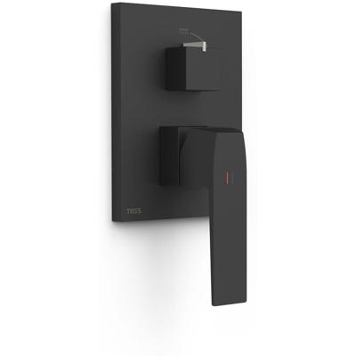 Douchekraan afbouwdeel Tres Slim Exclusive | Inbouw | Mengkraan | 2-weg | Vierkant | Zwart mat