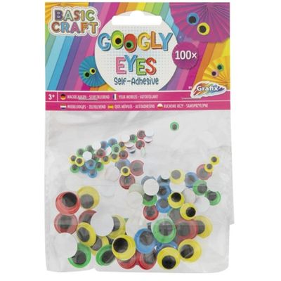 Wiebelogen - 100x - gekleurd - zelfklevend - plak oogjes/googly eyes