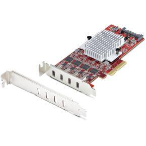 StarTech.com 4-Port USB-C PCIe Kaart, USB 3.2 10Gbps, USB Type-C PCI Express Uitbreidingskaart, 4x O
