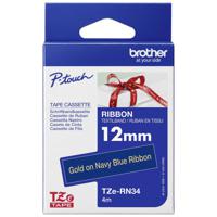 Labeltape textiel ongelamineerd Brother TZe, TZ TZe-RN34 Tapekleur: Marine-blauw Tekstkleur:Goud 12 mm 4 m - thumbnail