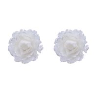 2x stuks decoratie bloemen wit met veertjes op clip 11 cm