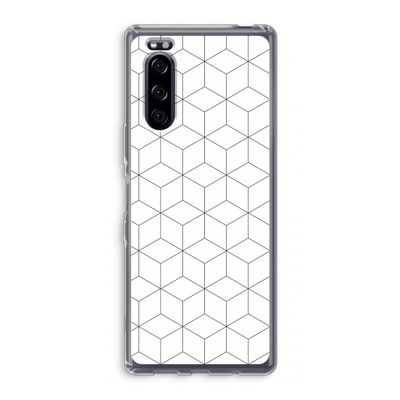 Zwart-witte kubussen: Sony Xperia 5 Transparant Hoesje