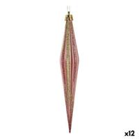 Kerst Decoratie Set Krist+ 00902 00902 Roze Gouden PVC Uitgerekt 3 x 3 x 18,5 cm (12 Stuks)