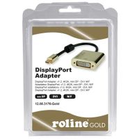 ROLINE GOLD 4K MiniDP/DVI Adapter, Actief, v1.2, MiniDP M - DVI F, Retail Blister - thumbnail