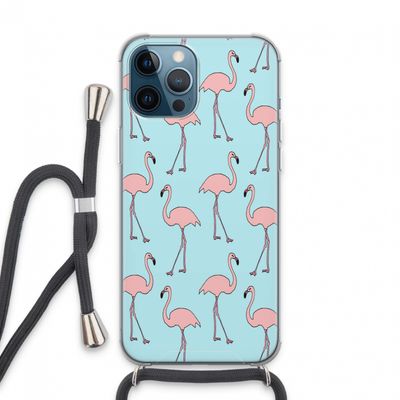 Anything Flamingoes: iPhone 13 Pro Max Transparant Hoesje met koord