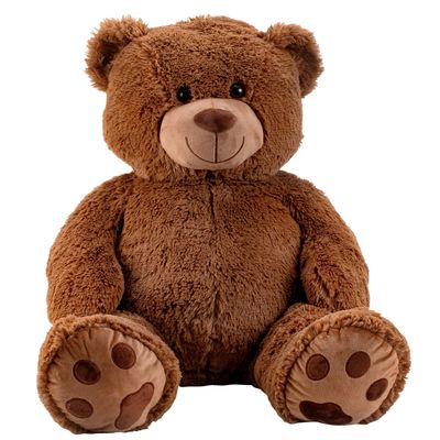 Teddy beer knuffel van zachte pluche - 64 cm zittend/100 cm staand - bruin