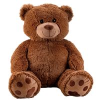 Teddy beer knuffel van zachte pluche - 64 cm zittend/100 cm staand - bruin