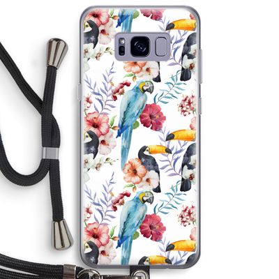 Bloemen tukan: Samsung Galaxy S8 Plus Transparant Hoesje met koord