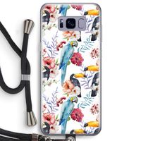Bloemen tukan: Samsung Galaxy S8 Plus Transparant Hoesje met koord