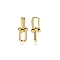 Exclusieve 14k Geelgouden Klapoorringen met Geschakelde Hanger - 30mm Hoog
